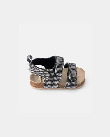 Baby Boy Striped Sandals - Black, 