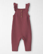 Baby Girl Organic Cotton Sweater Knit Overalls, image 1 of 6 slides