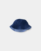 Toddler Boy Reversible Stripe Swim Hat - Blue, image 1 of 4 slides