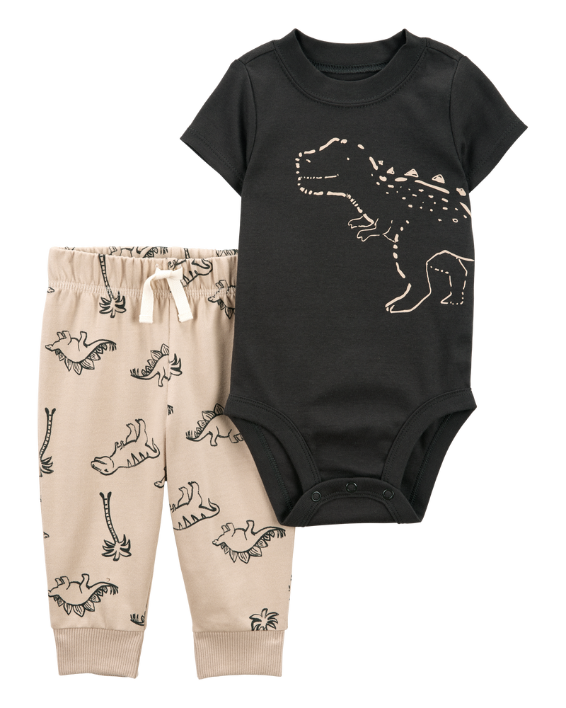 Baby 2-Piece Dinosaur Bodysuit Pant Set, image 1 of 5 slides