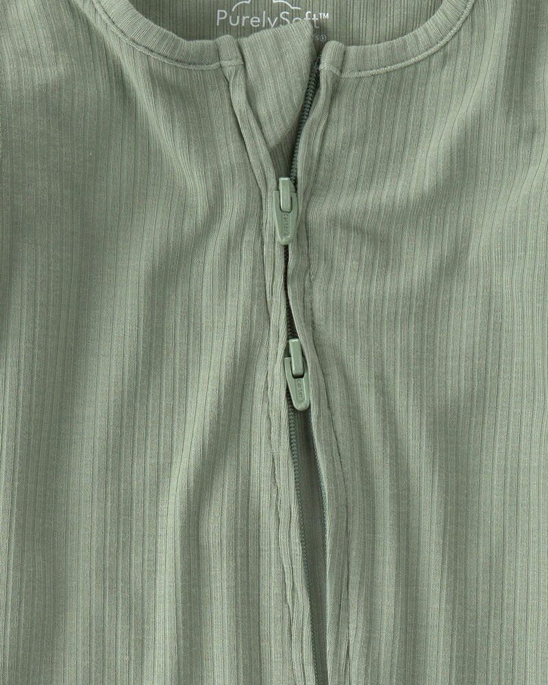 Baby 2-Way Zip PurelySoft Sleeper - Green, image 2 of 8 slides