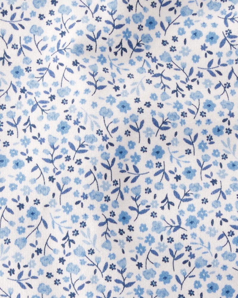 Toddler Organic Cotton Floral-Print Dress in Blue, image 4 of 4 slides