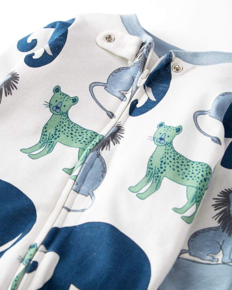 Baby Organic Cotton Sleeper Pyjamas in Wildlife Print, image 3 of 4 slides