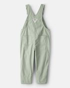 Toddler Girl Butterfly-Lined Canvas Overalls - Green, image 2 of 4 slides