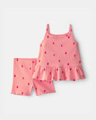 Baby Girl 2-Piece Popsicle Top & Short Set - Pink, image 1 of 3 slides