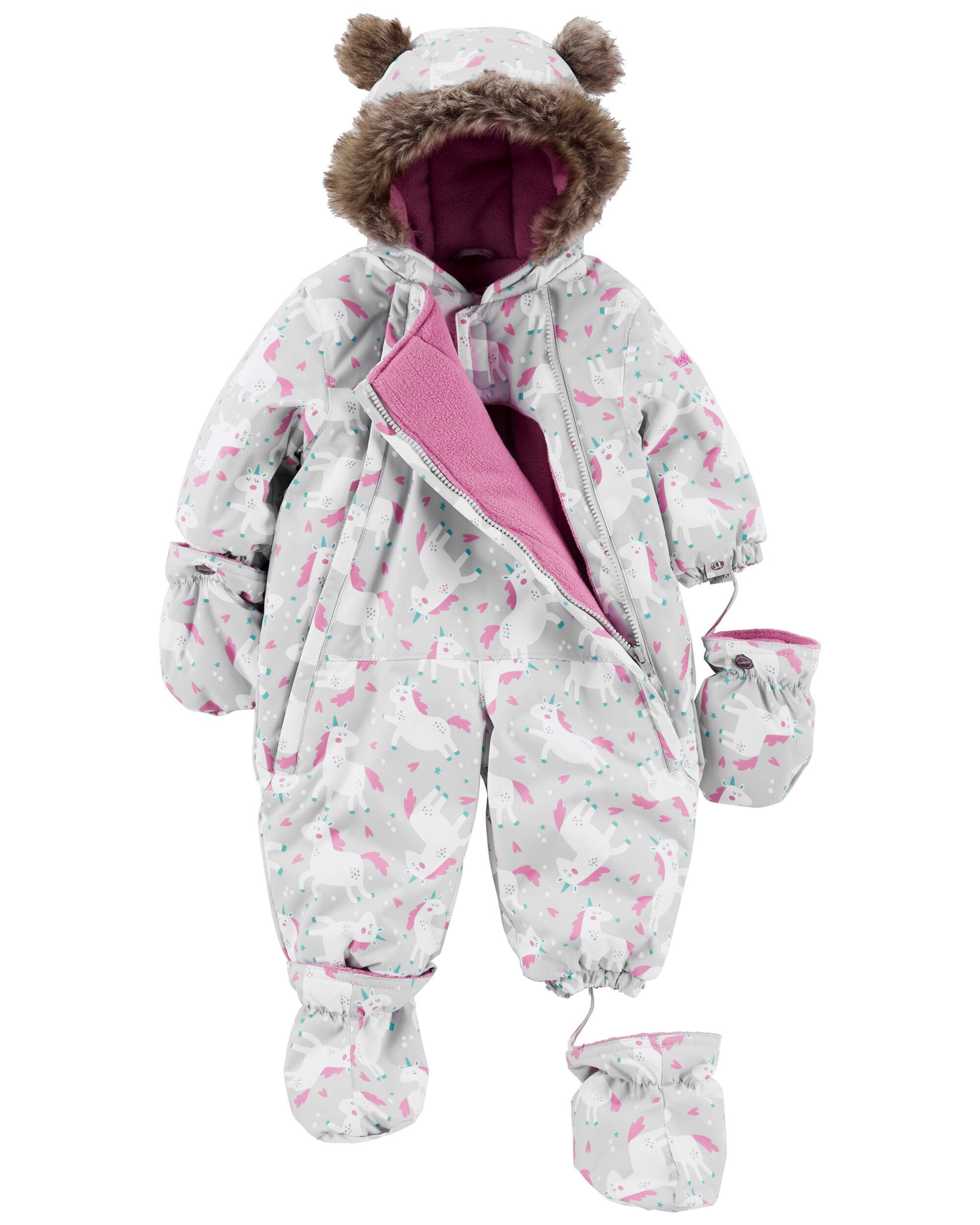 Unicorn baby snowsuit discount