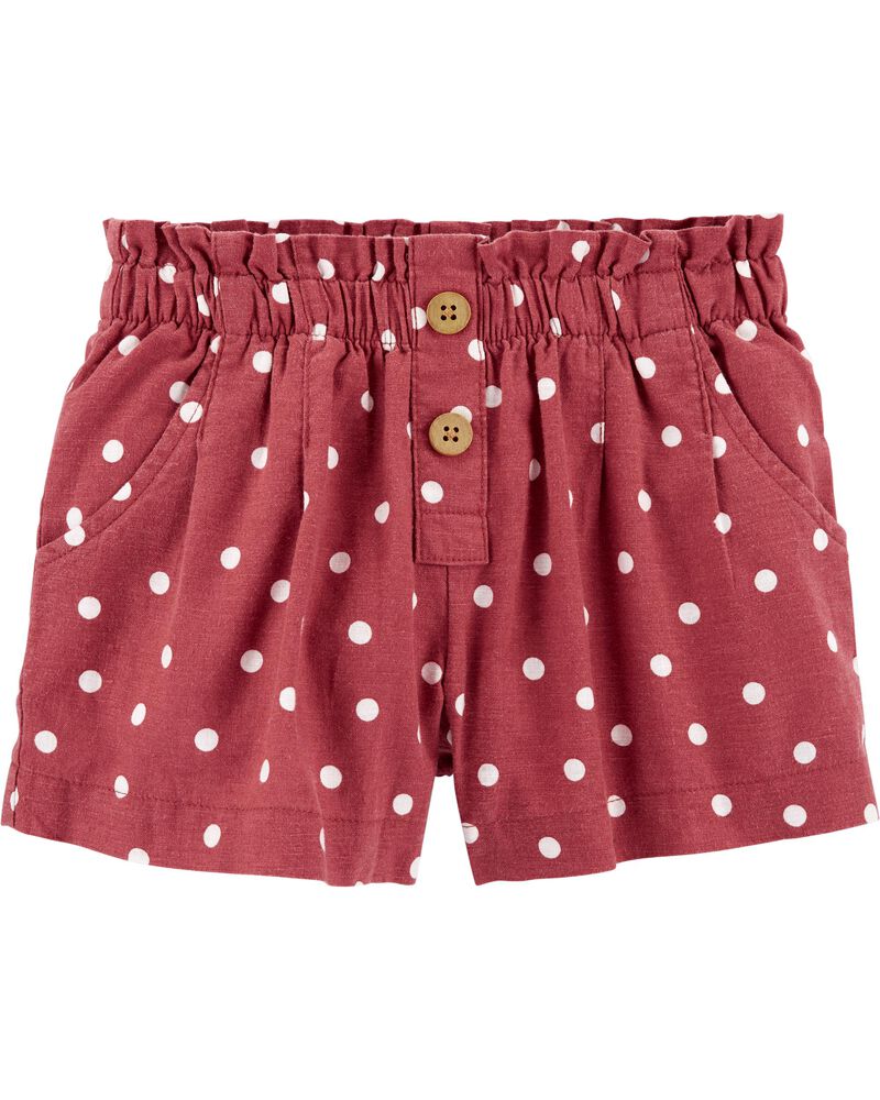 Polka Dot Linen Shorts, image 1 of 1 slides