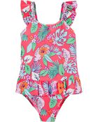 OshKosh Floral One Piece Swimsuit, image 1 of 2 slides