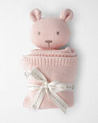 B&eacute;b&eacute; fille - Doudou ours en coton biologique, image 2 sur 3 diapositives