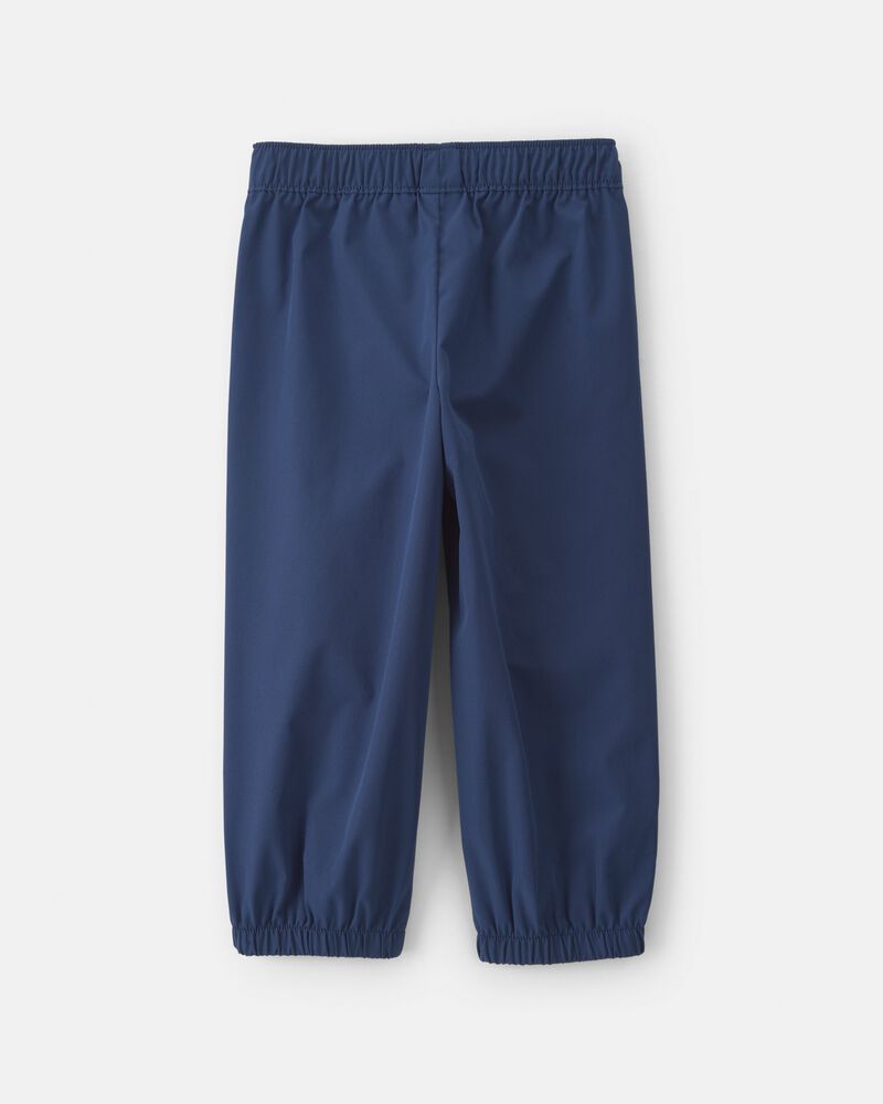 Toddler Girl Bow-Cuff Poplin Joggers - Navy Blue, image 2 of 5 slides