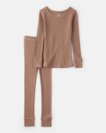 Kid PurelySoft Long-Sleeve 2-Piece pyjamas - Brown, 