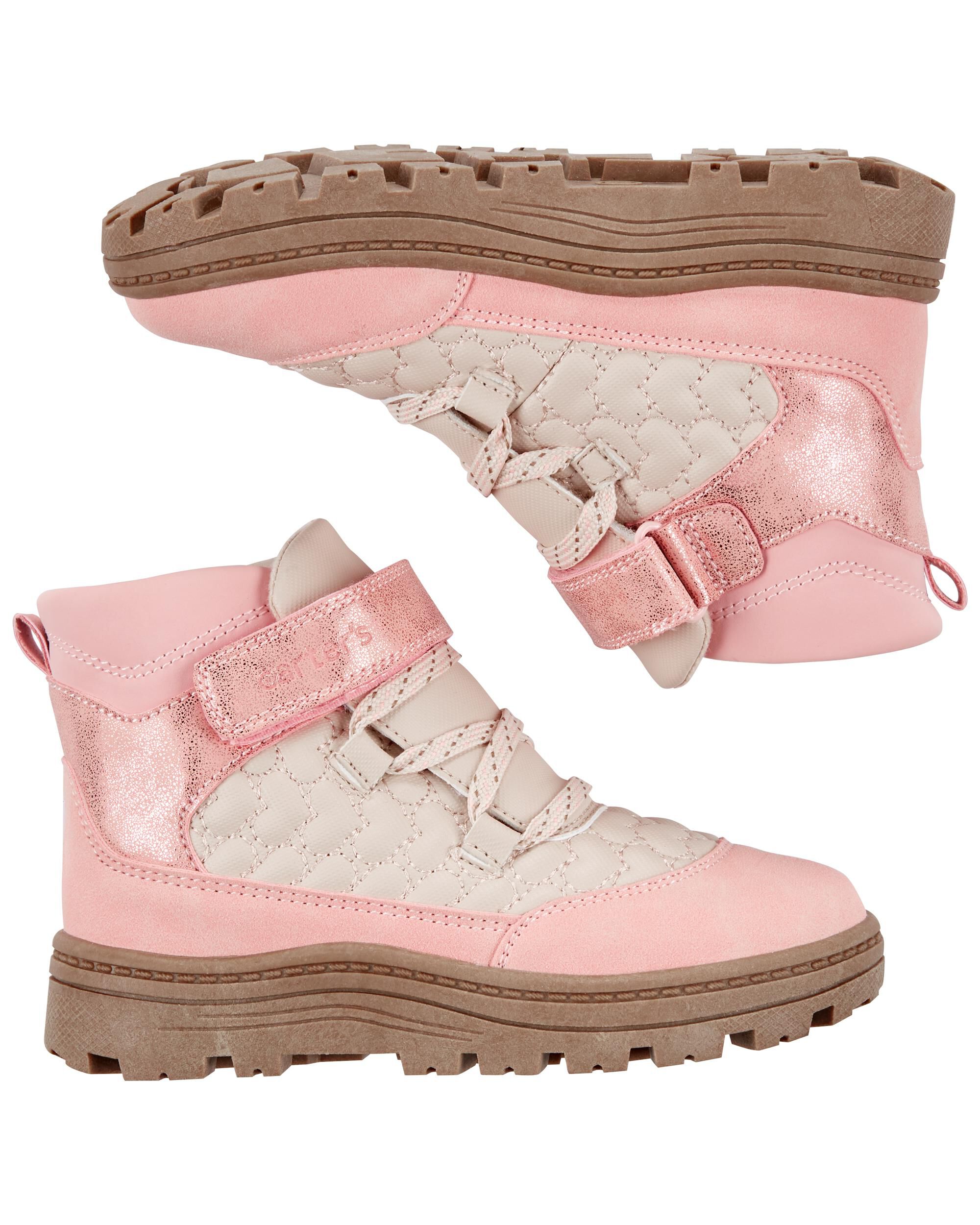 Girls pink hiking best sale boots