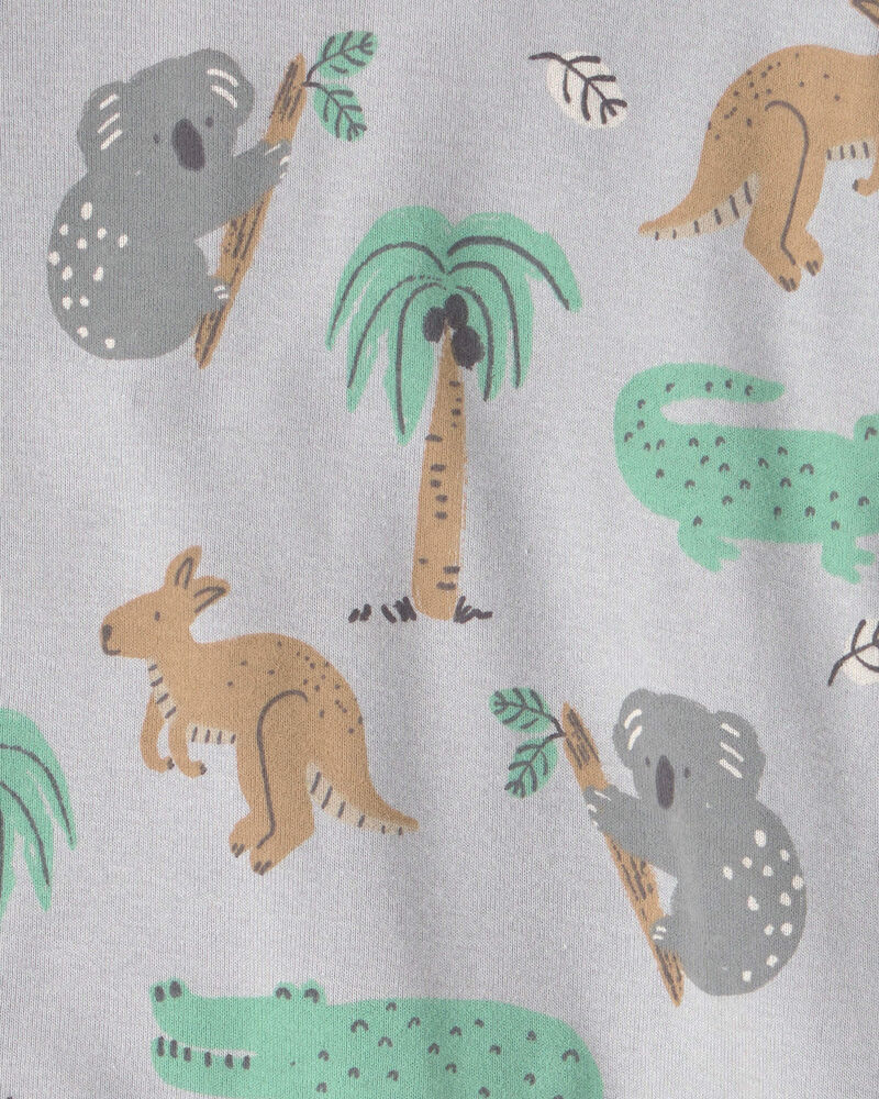 Toddler 2-Piece Organic Cotton Pyjama in Aussie Friends Print, image 3 of 4 slides