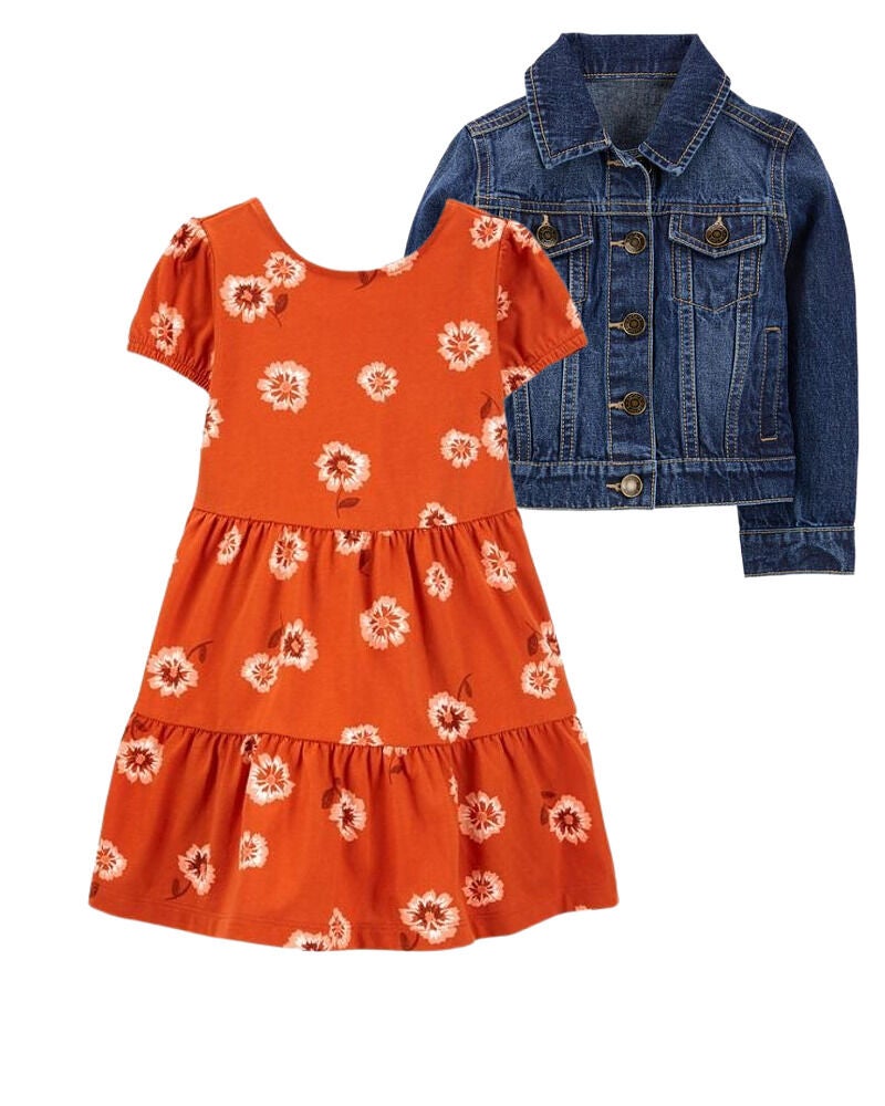 Multi Toddler 2 Piece Dress Jean Jacket Carter s Oshkosh Canada