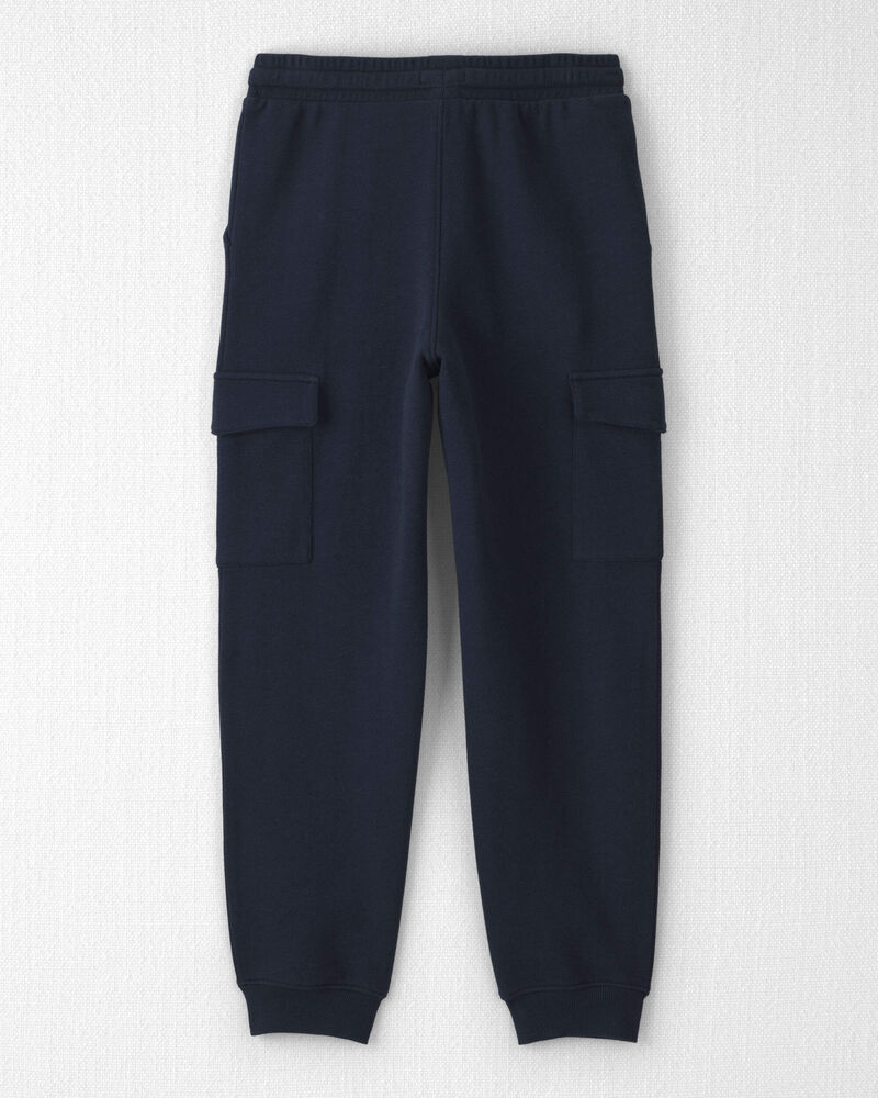 Boys Organic Cotton French Terry Cargo Pants, image 2 of 4 slides