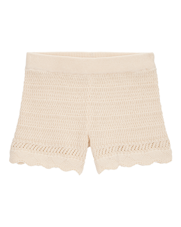 Toddler Crotchet Knit Shorts - Ivory, 