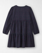 Girls Organic Cotton Dobby Dress in Navy Floral, image 2 of 5 slides