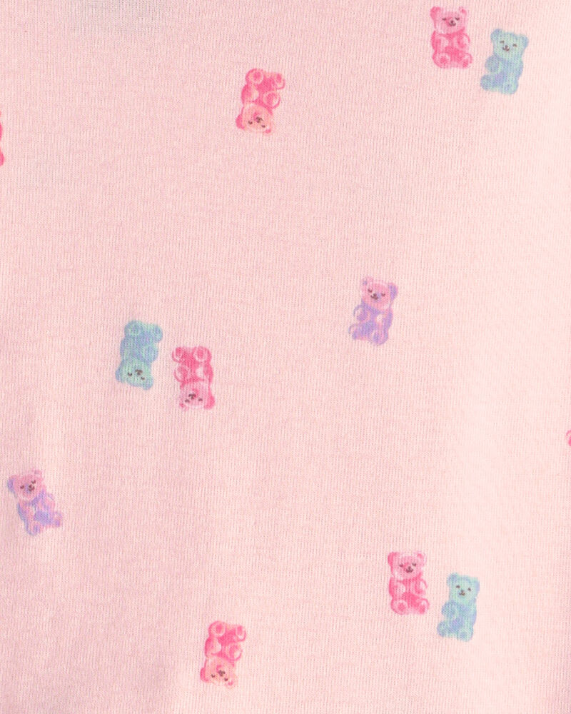 Girls Ice Cream 100% Cotton Short-Sleeve Snug Fit 4-Piece Pyjama Set - Pink/Blue, image 3 of 4 slides