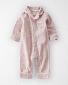 1-Piece Organic Cotton Coat Style Pyjamas , image 1 of 4 slides