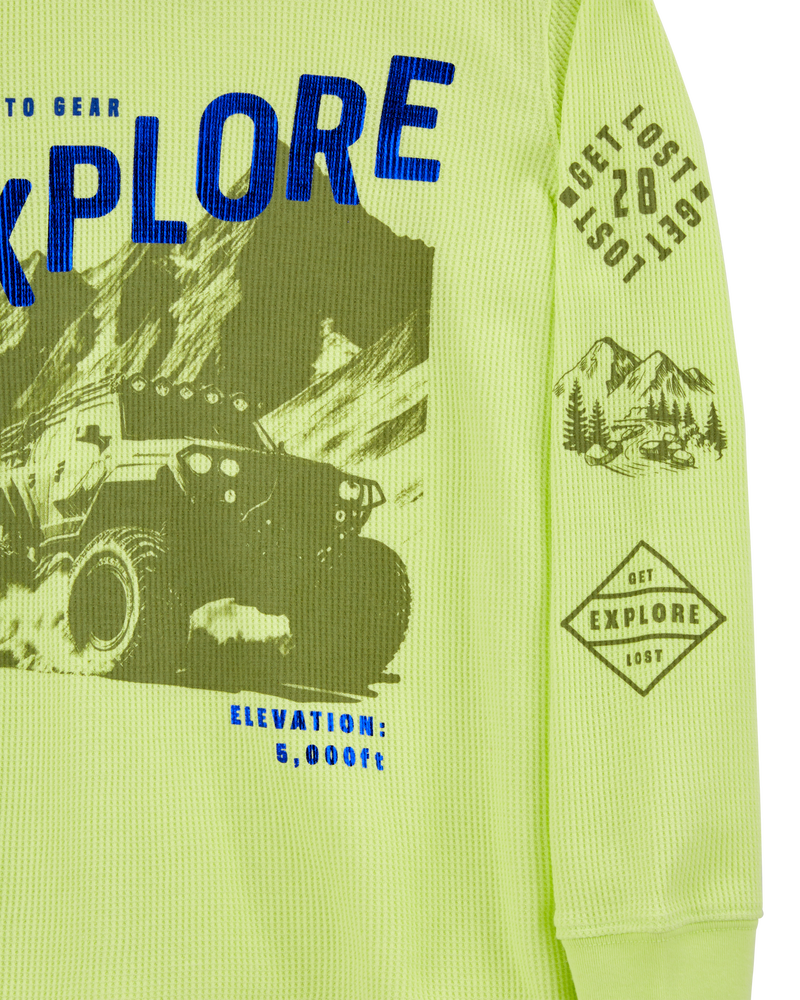 Kid Explore Truck Thermal Graphic Tee, image 2 of 4 slides