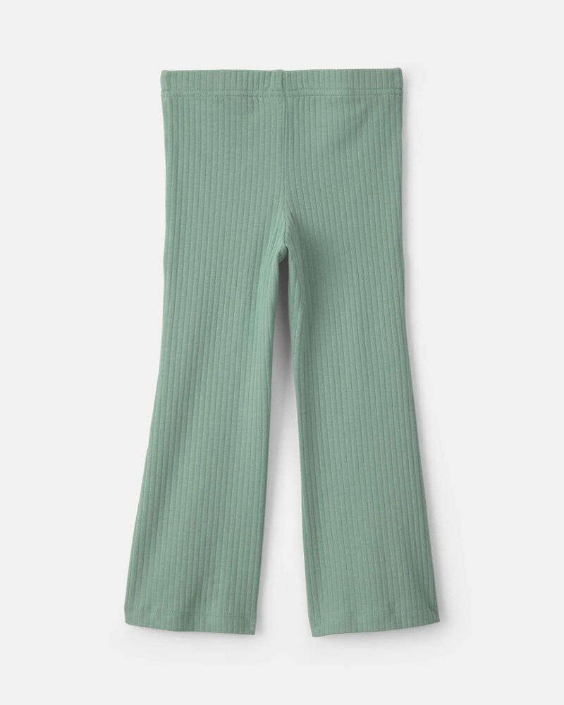 Toddler Girl Cotton Pull-On Stretch Flare Leggings - Green, image 2 of 4 slides