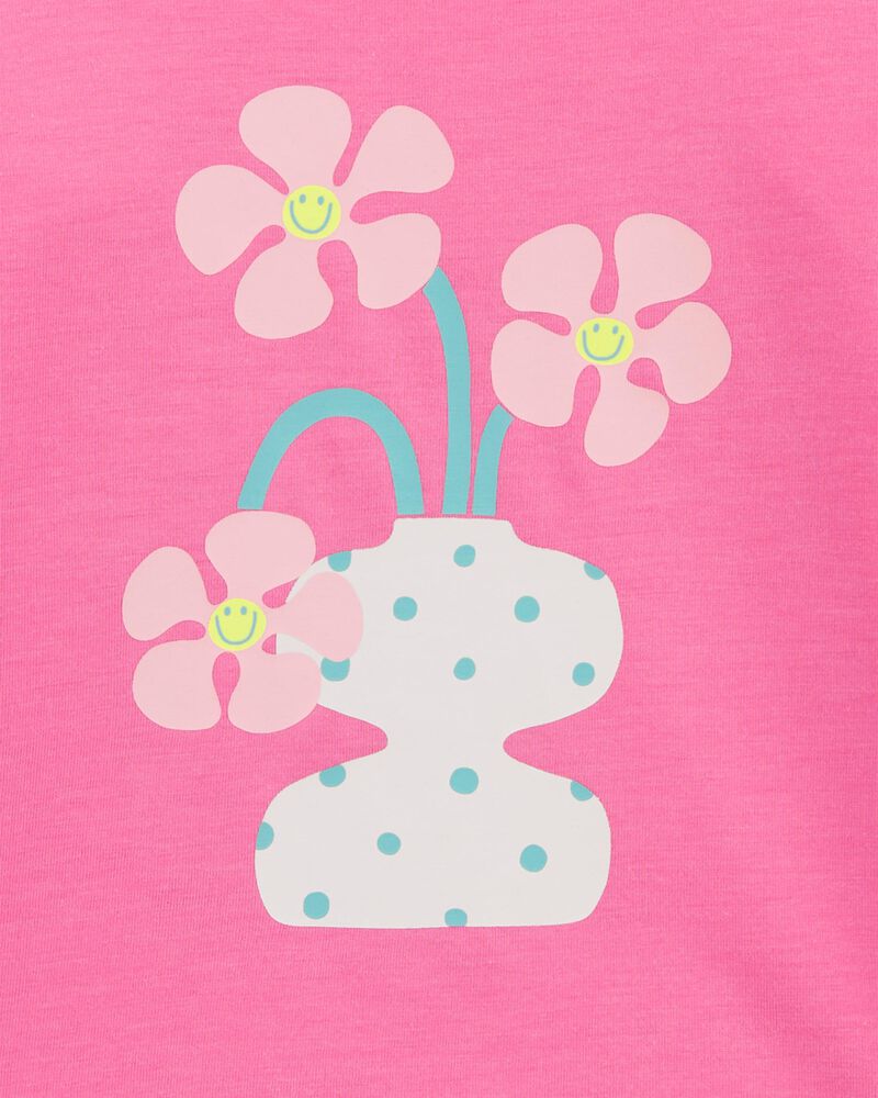 Enfant T-shirt en coton mélangé à fleurs, image 2 sur 3 diapositives