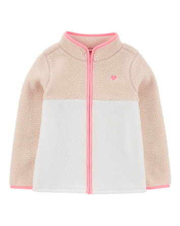 Kid Embroidered Teddy-Fleece Jacket, 