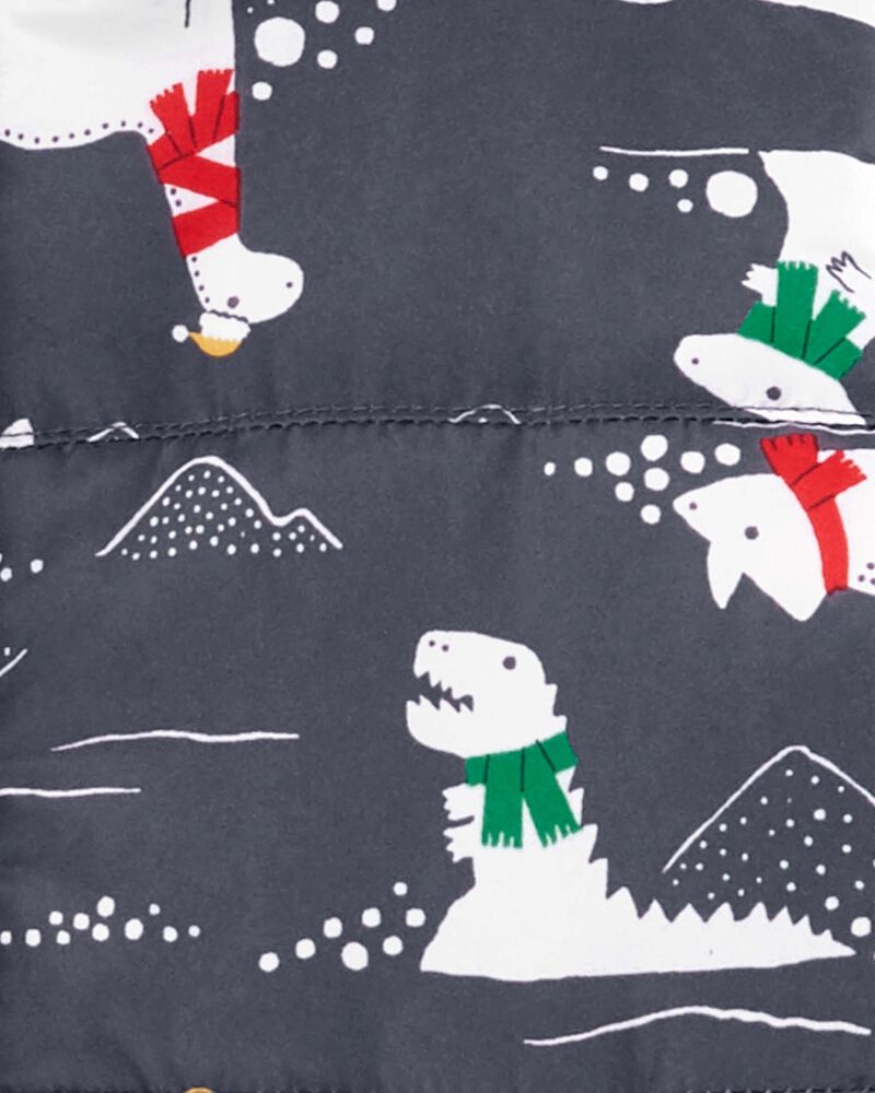 Dino Print Snowsuit, image 3 of 3 slides