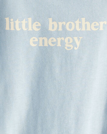 B&eacute;b&eacute; gar&ccedil;on - Cache-couche &agrave; manches courtes &laquo;Little brother Energy&raquo; - Bleu, 