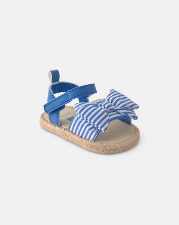 B&eacute;b&eacute; fille - Sandales &agrave; rayures - Bleu, 