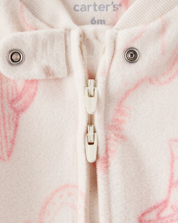 Baby Girl Cowgirl Print Loose Fit Long-Sleeve Sleeper - White, 