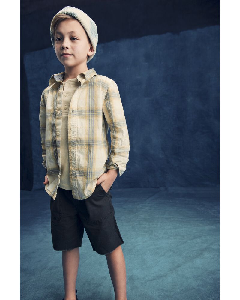 Plaid Button-Front Shirt, image 3 of 3 slides