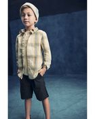 Plaid Button-Front Shirt, image 3 of 3 slides