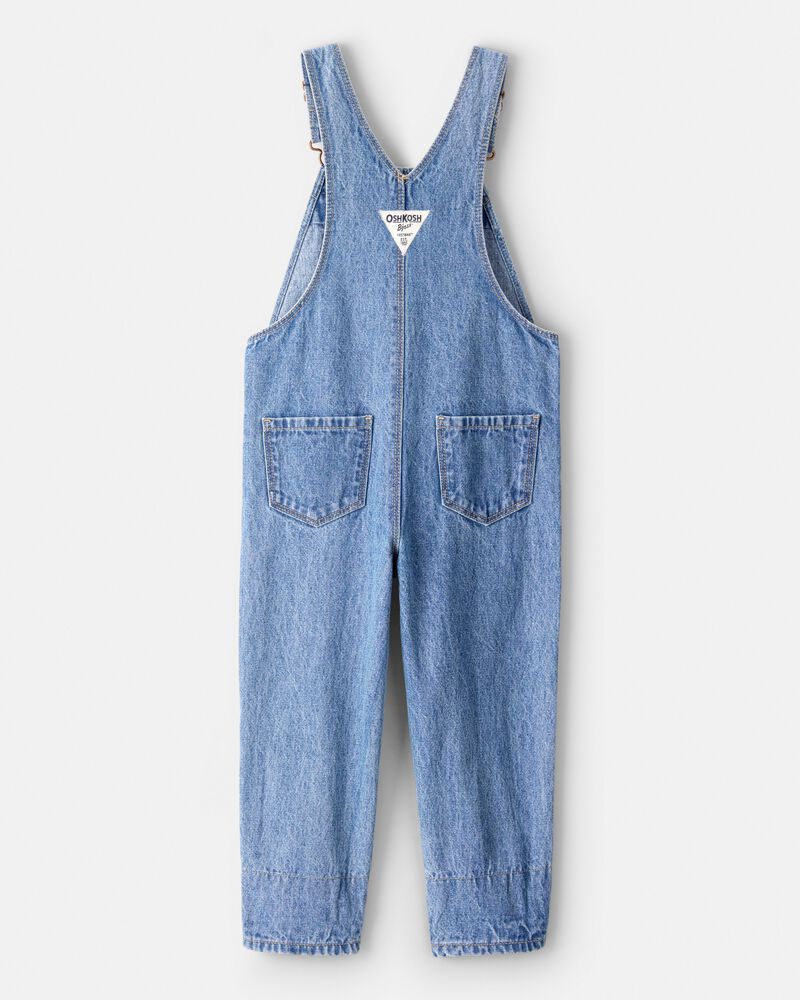 Toddler Girl Floral Patchwork Denim Overalls - Blue, image 2 of 4 slides