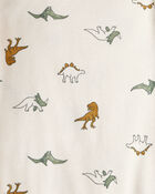 B&eacute;b&eacute; gar&ccedil;on - Emballage de 4 cache-couches en coton &agrave; manches longues et motif dinosaures - Blanc, image 4 sur 5 diapositives