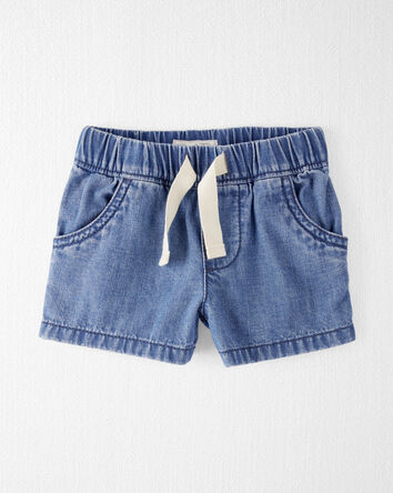 Baby Organic Cotton Chambray Shorts, 