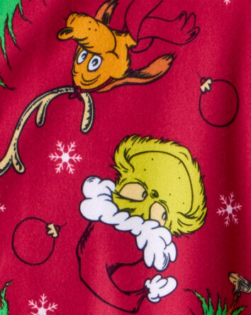 Toddler Dr. Seuss™ The Grinch Print Fleece Long-Sleeve Loose Fit 2-Piece Pajamas - Red, 