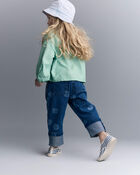 Tout-petit fille - Haut &agrave; manches longues bouffantes avec poignets sur &eacute;lastiques - Vert, image 5 sur 6 diapositives