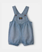 Baby Girl Denim Shortall - Blue, image 1 of 4 slides