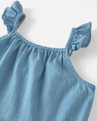 Girls Organic Cotton Chambray Dress, image 3 of 5 slides
