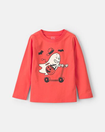 Toddler Boy Ghost Scooter Long-Sleeve Graphic Tee - Orange, 