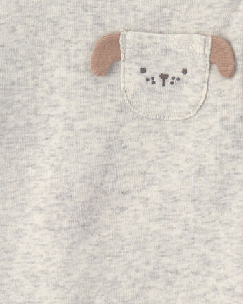 Baby 4-Pack Dog Long-Sleeve Bodysuits - Brown/Grey/Ivory, 