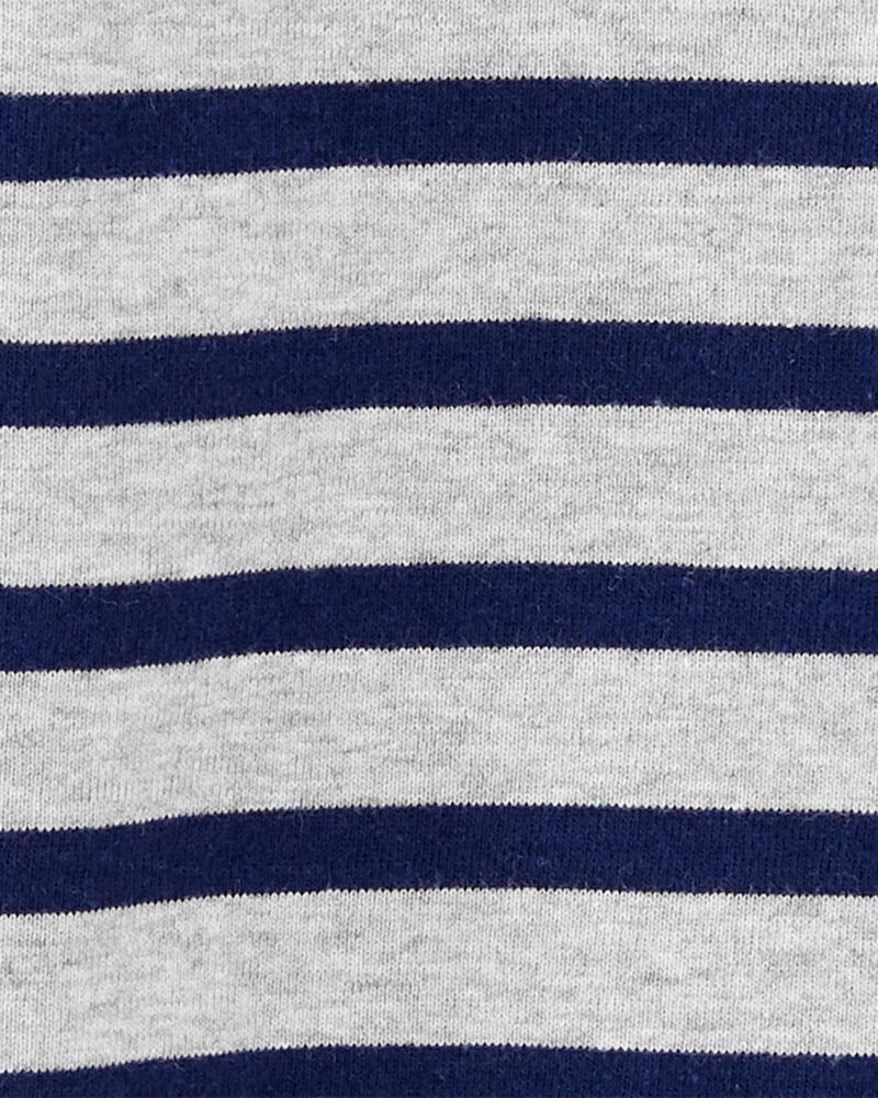 Baby Striped 2-Way Zip Cotton Footed Sleeper, image 2 of 4 slides