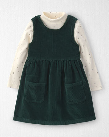 Toddler Girl 2-Piece Organic Cotton Corduroy Jumper Set, 