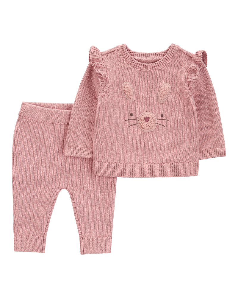 Baby 2-Piece Bunny Pullover & Jogger Set, image 1 of 3 slides