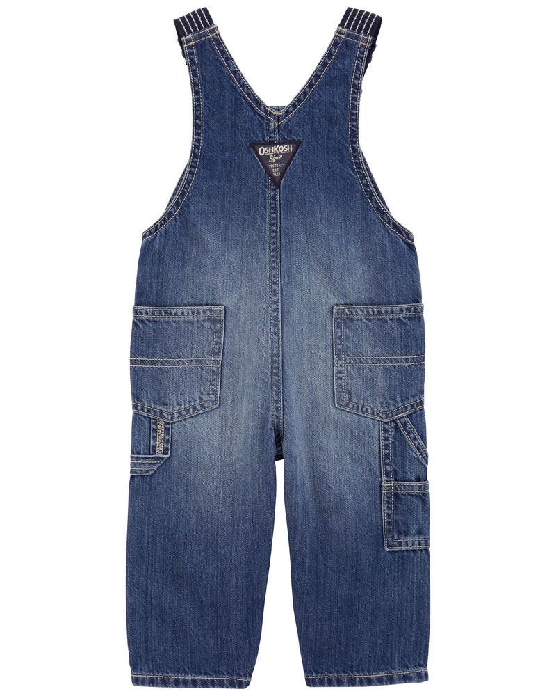 Baby Classic Denim Overalls: Removed Patch Remix, image 2 of 5 slides