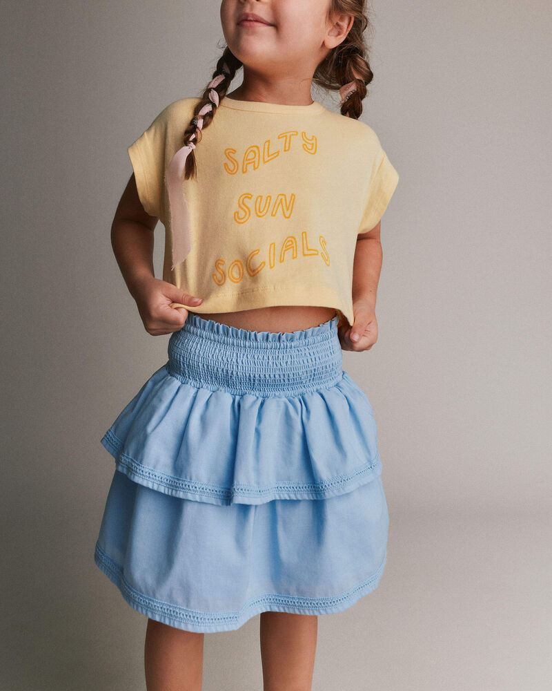 Tout-petit fille - Jupe &agrave; volants et &agrave; smocks - Bleu, image 3 sur 6 diapositives