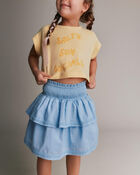 Tout-petit fille - Jupe &agrave; volants et &agrave; smocks - Bleu, image 3 sur 6 diapositives