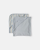 Baby 2-Pack Bear Terry Towels - Blue, image 1 of 2 slides