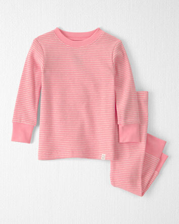 Baby Girl 2-Piece Organic Cotton Ribbed Pyjama, 